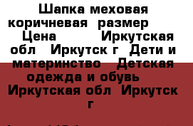 Шапка меховая коричневая, размер 52-56 › Цена ­ 350 - Иркутская обл., Иркутск г. Дети и материнство » Детская одежда и обувь   . Иркутская обл.,Иркутск г.